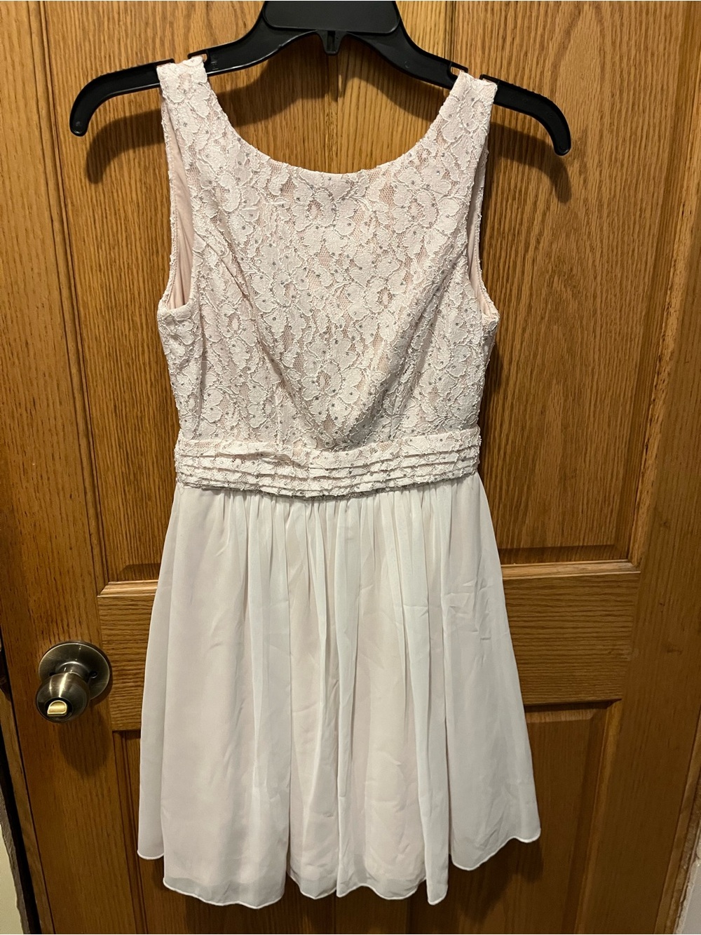 Speechless Lace Bodice Chiffon Skirt Dress - Light Pink